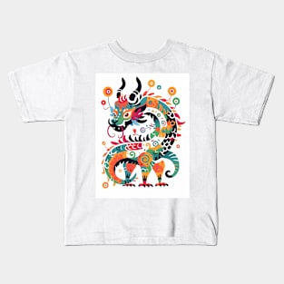 Majestic Dragon Pattern Design Kids T-Shirt